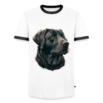 Guter Labrador Retriever - Männer Kontrast-T-Shirt - Weiß/Schwarz - Vorne - AI Model Female 172 light (172cm) & AI Model Male 178 dark (178cm)