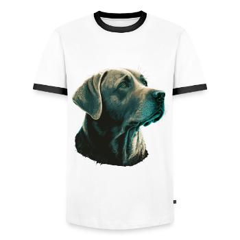 Bright Labrador Retriever - Männer Kontrast-T-Shirt - Weiß/Schwarz - Vorne - AI Model Female 172 light (172cm) & AI Model Male 178 dark (178cm)