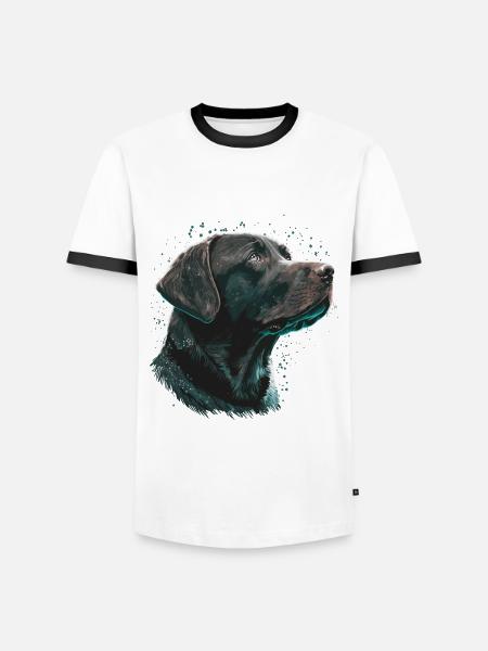 Wishing Labrador Retriever - Men's Ringer Shirt - white/black