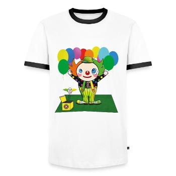 Clown - T-shirt contrasté Homme - blanc/noir - Devant - AI Model Female 172 light (172cm) & AI Model Male 178 dark (178cm)