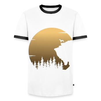 Galgo Espanol Chien Lévrier Lune Silhouette - T-shirt contrasté Homme - blanc/noir - Devant - AI Model Female 172 light (172cm) & AI Model Male 178 dark (178cm)