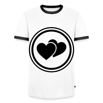 Herzen Symbol - Männer Kontrast-T-Shirt - Weiß/Schwarz - Vorne - AI Model Female 172 light (172cm) & AI Model Male 178 dark (178cm)
