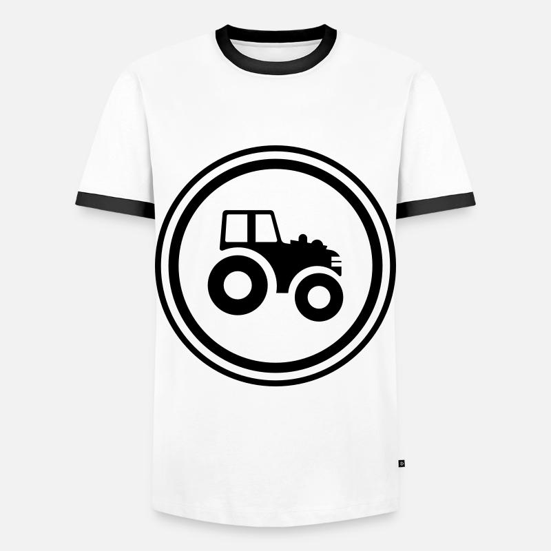 Traktor Symbol - Männer Kontrast-T-Shirt - Weiß/Schwarz