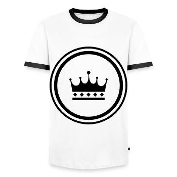 Crown Symbol - Men's Ringer Shirt - white/black - Front - AI Model Female 172 light (172cm) & AI Model Male 178 dark (178cm)
