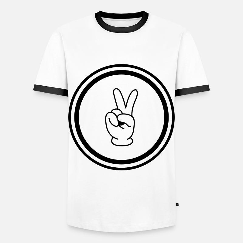 Peace Hand Comic - Men's Ringer Shirt - white/black