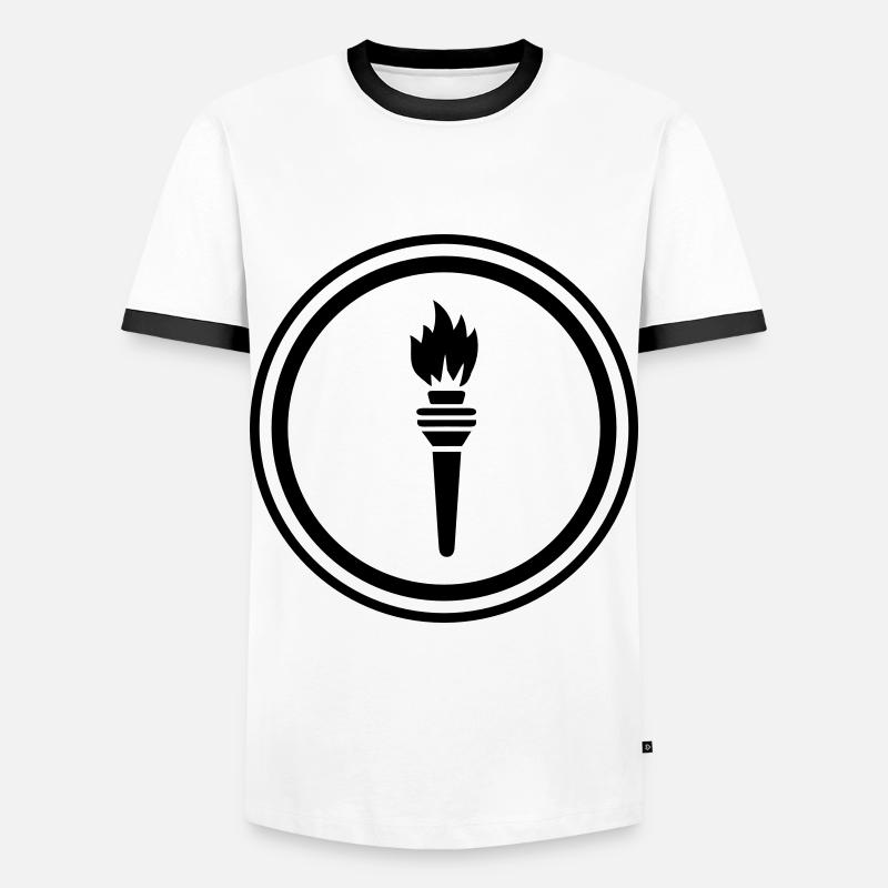 Flame Symbol - Men's Ringer Shirt - white/black