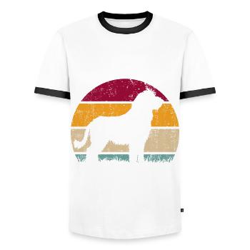 Komondor Hungarian Vintage Retro - Men's Ringer Shirt - white/black - Front - AI Model Female 172 light (172cm) & AI Model Male 178 dark (178cm)