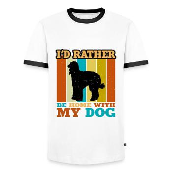 Afghan Hound Dog Lover Silhouette Vintage Sunset - Men's Ringer Shirt - white/black - Front - AI Model Female 172 light (172cm) & AI Model Male 178 dark (178cm)