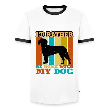 Deutsche Bracke Hundeliebe Silhouette Vintage Sunset - Männer Kontrast-T-Shirt - Weiß/Schwarz - Vorne - AI Model Female 172 light (172cm) & AI Model Male 178 dark (178cm)