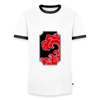 Manga-Kunst - Männer Kontrast-T-Shirt - Weiß/Schwarz - Vorne - AI Model Female 172 light (172cm) & AI Model Male 178 dark (178cm)