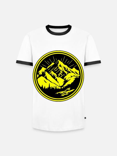 Mountains Silhouette Landscape - Men's Ringer Shirt - white/black