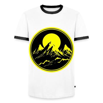 Mountains Nature Mountains Silhouette - Men's Ringer Shirt - white/black - Front - AI Model Female 172 light (172cm) & AI Model Male 178 dark (178cm)