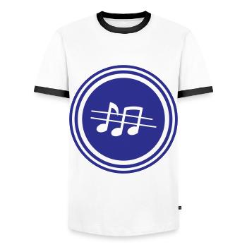 Partitions musicales - T-shirt contrasté Homme - blanc/noir - Devant - AI Model Female 172 light (172cm) & AI Model Male 178 dark (178cm)