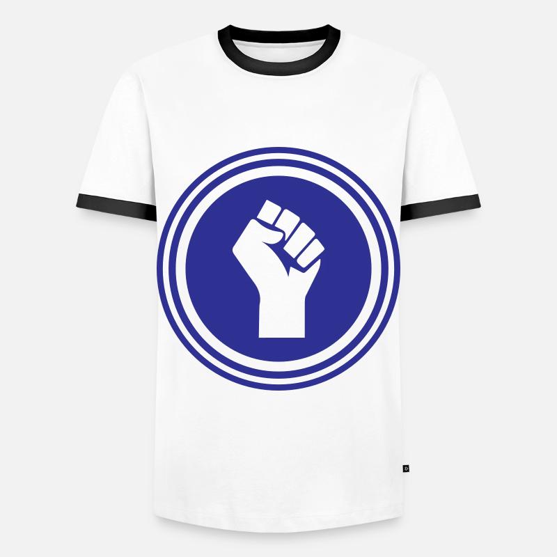 Hand Faust - Männer Kontrast-T-Shirt - Weiß/Schwarz