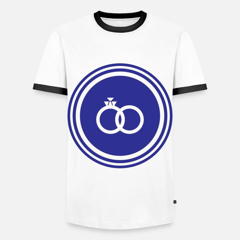 Eheringe Ring Hochzeit - Männer Kontrast-T-Shirt - Weiß/Schwarz