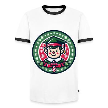 Elf School - Men's Ringer Shirt - white/black - Front - AI Model Female 172 light (172cm) & AI Model Male 178 dark (178cm)
