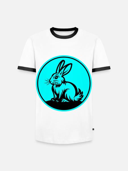 Bunny Easter Symbol - Men's Ringer Shirt - white/black