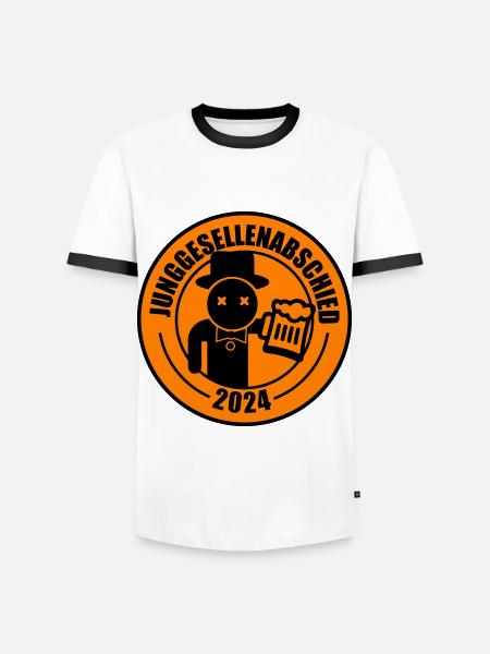 Junggesellenabschied 2024 Bier - Männer Kontrast-T-Shirt - Weiß/Schwarz