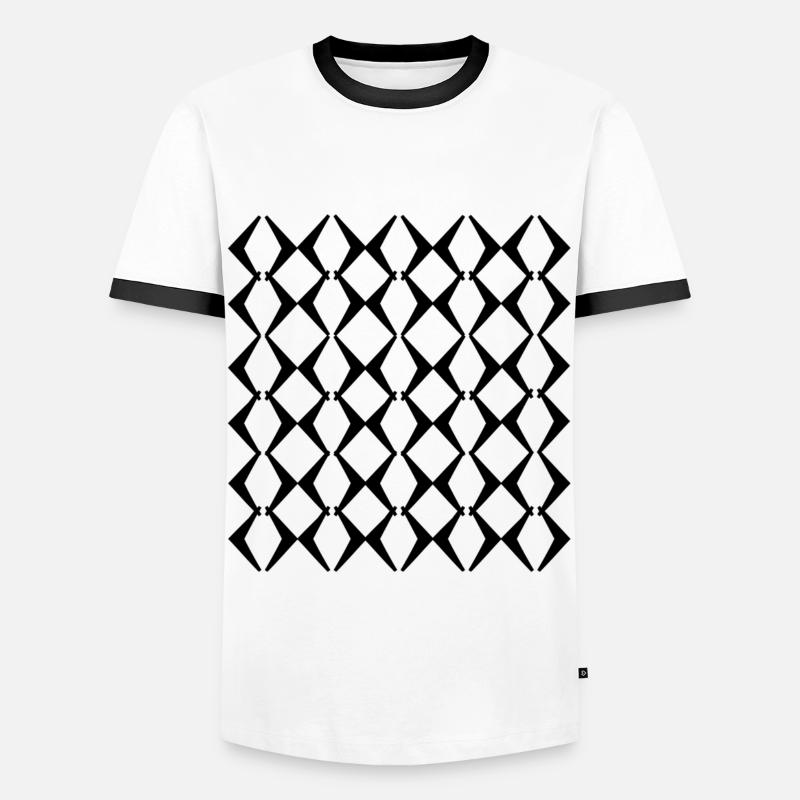 Uni Mode - Männer Kontrast-T-Shirt - Weiß/Schwarz