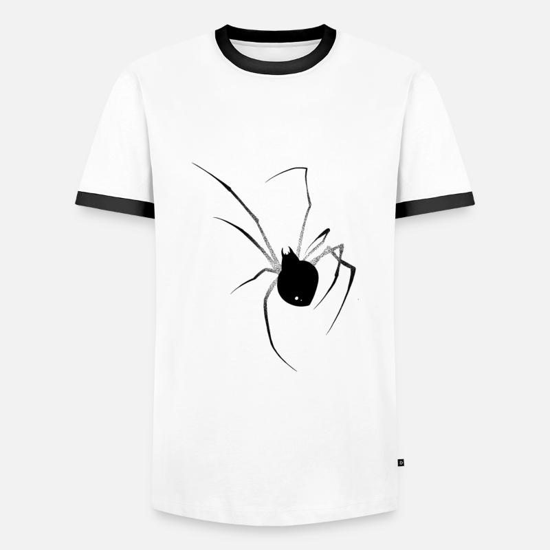 Schwarze Witwe Dotwork - Männer Kontrast-T-Shirt - Weiß/Schwarz