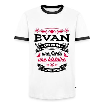 EVAN UN NOM UNE FIERTÉ AUCUN RIVAL - T-shirt contrasté Homme - blanc/noir - Devant - AI Model Female 172 light (172cm) & AI Model Male 178 dark (178cm)