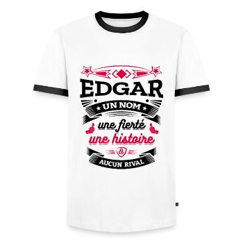 EDGAR UN NOM UNE FIERTÉ AUCUN RIVAL - T-shirt contrasté Homme - blanc/noir - Devant - AI Model Female 172 light (172cm) & AI Model Male 178 dark (178cm)