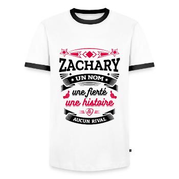 ZACHARY UN NOM UNE FIERTÉ AUCUN RIVAL - T-shirt contrasté Homme - blanc/noir - Devant - AI Model Female 172 light (172cm) & AI Model Male 178 dark (178cm)