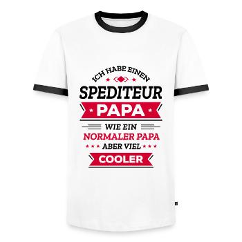 SPEDITEUR PAPA GEBURTSTAG WEIHNACHTEN VATERTAG - Männer Kontrast-T-Shirt - Weiß/Schwarz - Vorne - AI Model Female 172 light (172cm) & AI Model Male 178 dark (178cm)