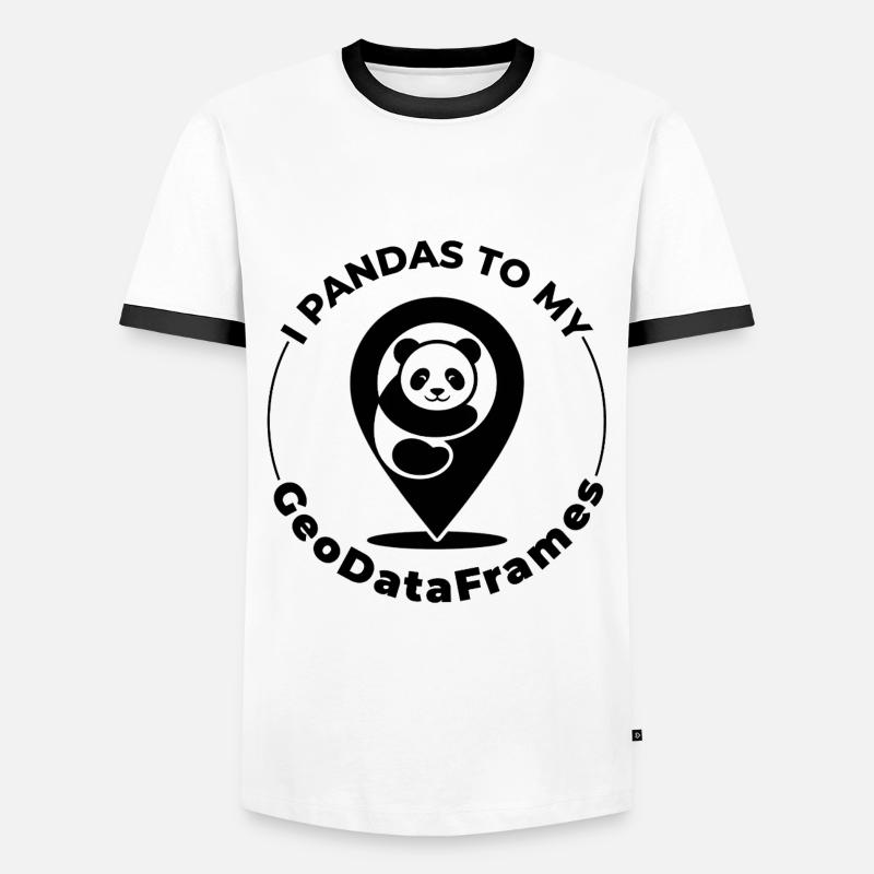 GeoDataFrames Pandas GIS Python Programming - Men's Ringer Shirt - white/black