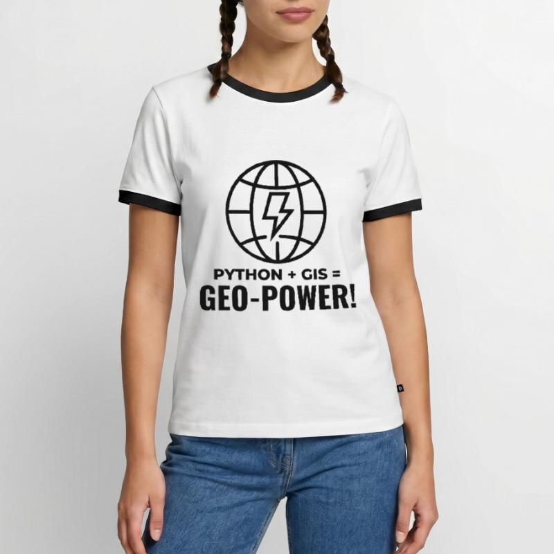 Python SIG Géo-Puissance Programmation Géospatial T-shirt contrasté Homme