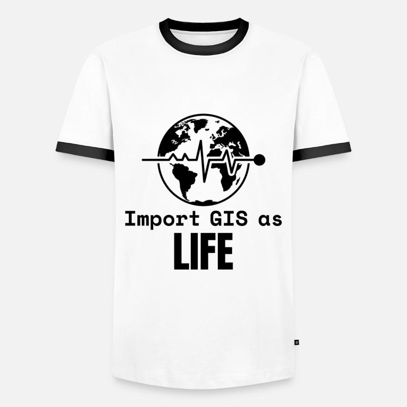 GIS Life Geospatial Mapping Datenanalyse - Männer Kontrast-T-Shirt - Weiß/Schwarz