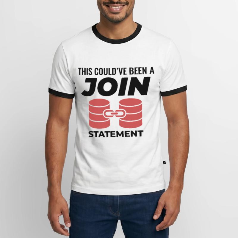 SQL Join Database, instruction de programmation des données T-shirt contrasté Homme