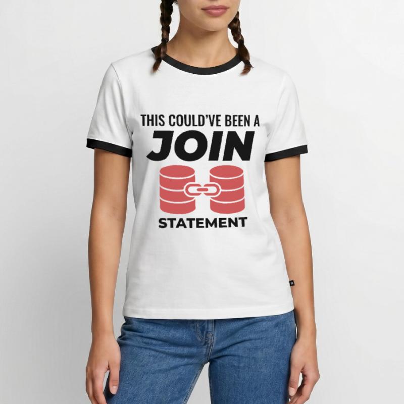 SQL Join Database, instruction de programmation des données T-shirt contrasté Homme