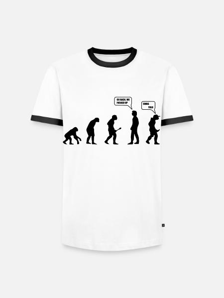 Swag Yolo Evolution - Men's Ringer Shirt - white/black