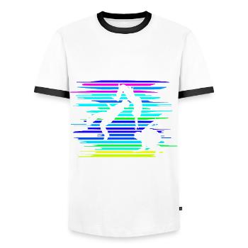 Parkour Backflip - Men's Ringer Shirt - white/black - Front - AI Model Female 172 light (172cm) & AI Model Male 178 dark (178cm)