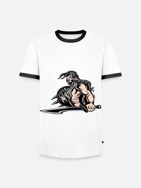 Wikinger Odin Walhalla Krieger - Männer Kontrast-T-Shirt - Weiß/Schwarz