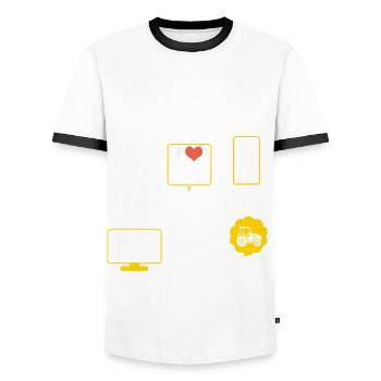 Traktor bauer Traktor Landwirt Landwirtschaft - Männer Kontrast-T-Shirt - Weiß/Schwarz - Vorne - AI Model Female 172 light (172cm) & AI Model Male 178 dark (178cm)