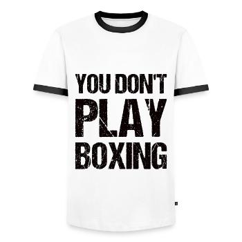Boxkämpfer, Boxsport, Boxen Geschenkidee - Männer Kontrast-T-Shirt - Weiß/Schwarz - Vorne - AI Model Female 172 light (172cm) & AI Model Male 178 dark (178cm)
