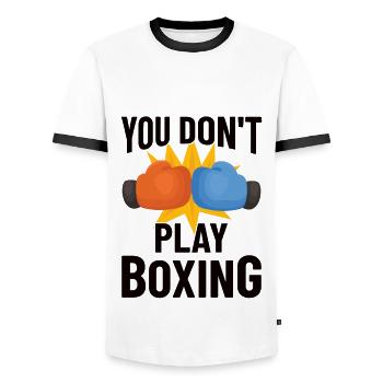 Boxkämpfer, Boxsport, Boxen Geschenkidee - Männer Kontrast-T-Shirt - Weiß/Schwarz - Vorne - AI Model Female 172 light (172cm) & AI Model Male 178 dark (178cm)