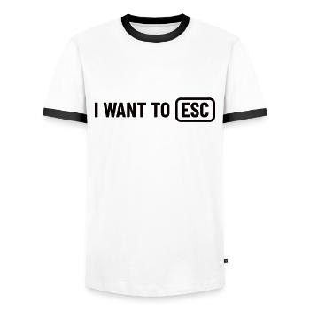 Je veux ESC - Cadeau Informaticien, Développeur - T-shirt contrasté Homme - blanc/noir - Devant - AI Model Female 172 light (172cm) & AI Model Male 178 dark (178cm)