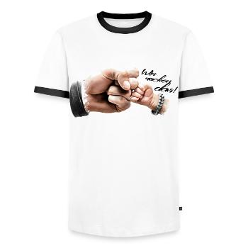 fäuste rock the life - Männer Kontrast-T-Shirt - Weiß/Schwarz - Vorne - AI Model Female 172 light (172cm) & AI Model Male 178 dark (178cm)