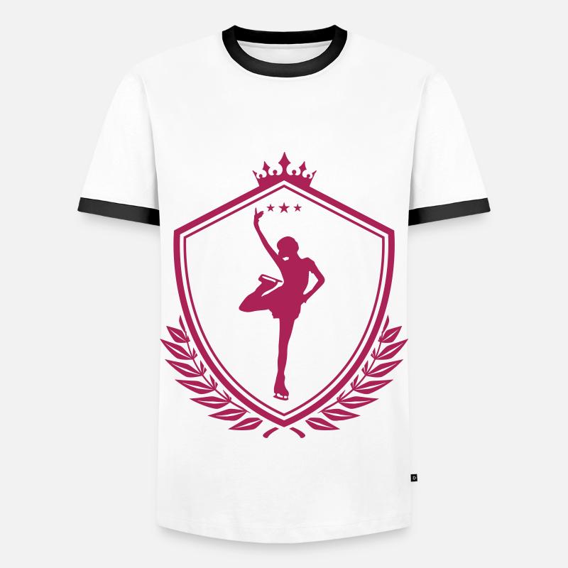 Ice Skating Eiskunstlauf - Männer Kontrast-T-Shirt - Weiß/Schwarz