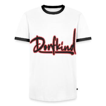 dorf dorfkind stadt stadtkind dorfi bauer landei - Männer Kontrast-T-Shirt - Weiß/Schwarz - Vorne - AI Model Female 172 light (172cm) & AI Model Male 178 dark (178cm)