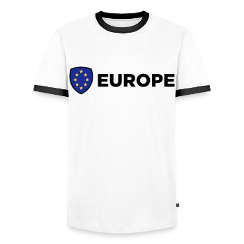 The Union Flag of Europe - Men's Ringer Shirt - white/black - Front - AI Model Female 172 light (172cm) & AI Model Male 178 dark (178cm)