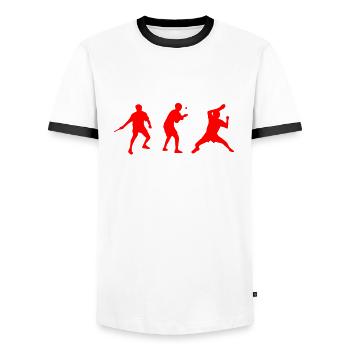 tennis de table - T-shirt contrasté Homme - blanc/noir - Devant - AI Model Female 172 light (172cm) & AI Model Male 178 dark (178cm)