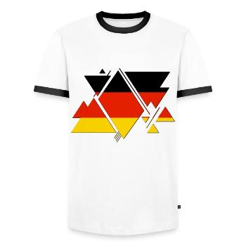 Deutschland Germany Flagge Flag - Men's Ringer Shirt - white/black - Front - AI Model Female 172 light (172cm) & AI Model Male 178 dark (178cm)