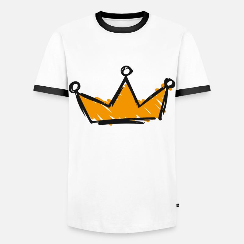 Krone - Männer Kontrast-T-Shirt - Weiß/Schwarz