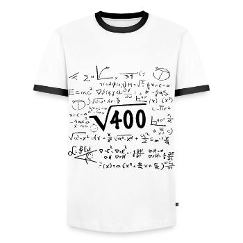 Root 400th birthday years of mathematics - Men's Ringer Shirt - white/black - Front - AI Model Female 172 light (172cm) & AI Model Male 178 dark (178cm)