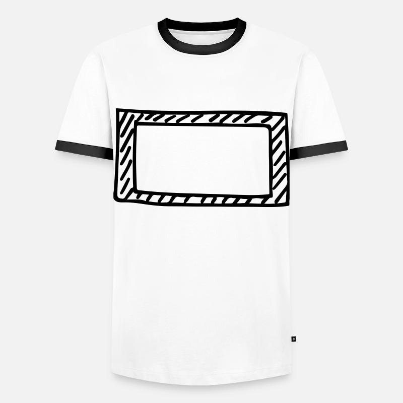 Rahmen - Männer Kontrast-T-Shirt - Weiß/Schwarz