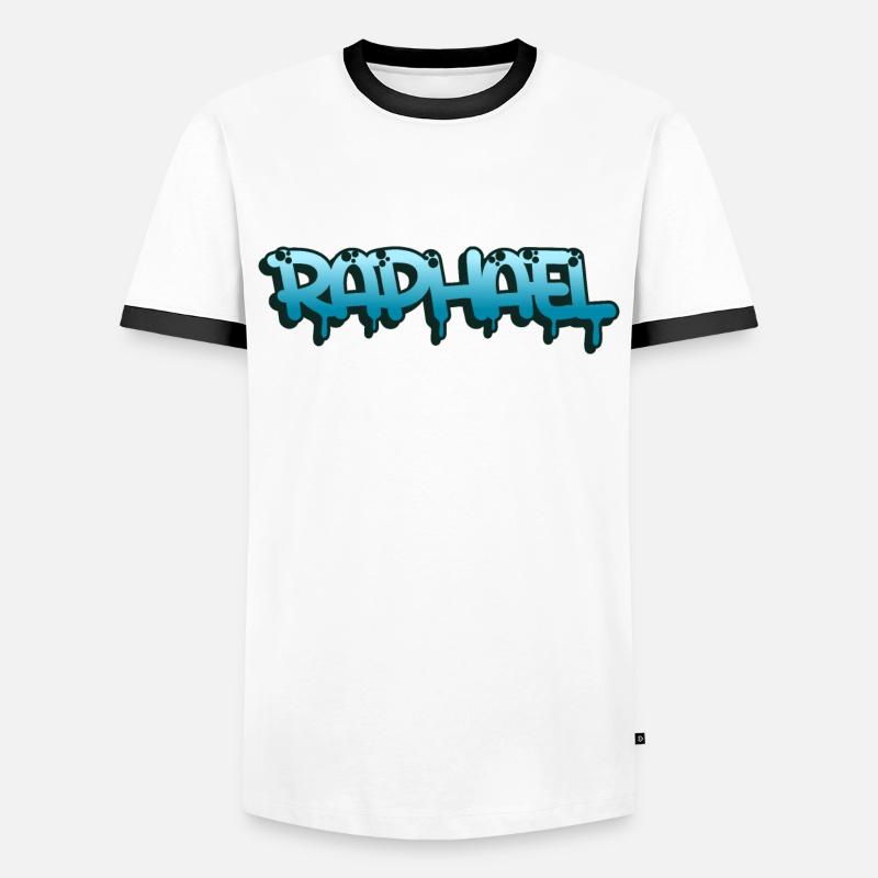 Graffiti name Raphael - Men's Ringer Shirt - white/black